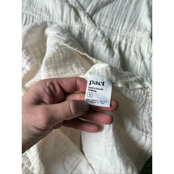 Pact Organic Cotton Dress size M Cream Mini - Picture 10 of 12